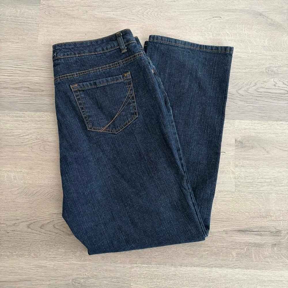Emily B by Emily Bustamante Classic Straight-Leg Jeans Dark Blue Chic Cotton 16 - Picture 6 of 6